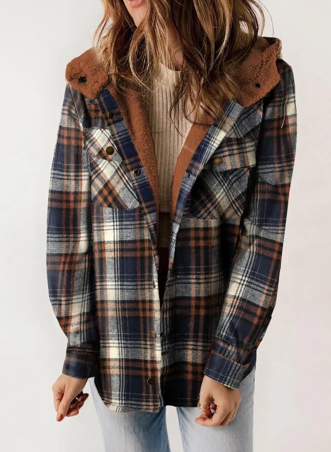 AMELIA™ - Women’s Plaid Hooded Flannel Jacket for Autumn & Winter - Seldom Seen Styles