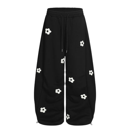 DARKAGE Floral Chenille Patchwork Sweatpants