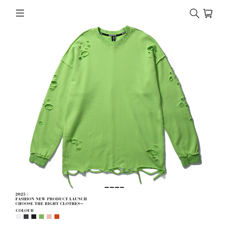 Seakoff Heavy Ripped Oversized Long Sleeve Shirt