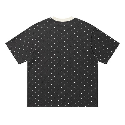 Polka Dot Dog Graphic Oversized T-Shirt Short Sleeve Crew Neck Casual Summer Couple Streetwear Tee | Polka Dog Tee