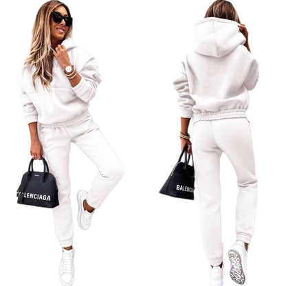Women's Fleece Hoodie and Jogger Set Oversized Tracksuit Two Piece Lounge Set Casual Sweat Suit