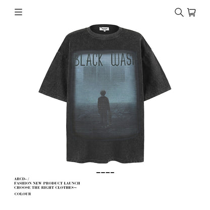 VANCARHELL Infomania Cat Hidden Stroke Black Wash T-shirt