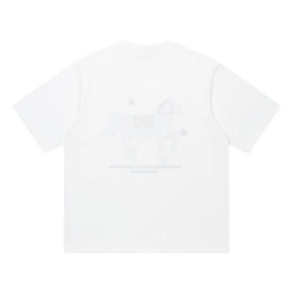 Plaid Horse Graphic Oversized T-Shirt Short Sleeve Crew Neck Casual Summer Streetwear Tee | Plaid Horse Tee
