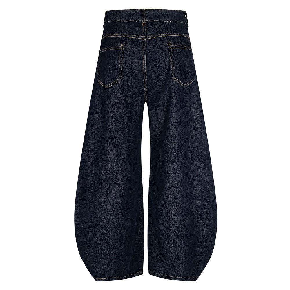 DARKAGE BKID Multi-Pocket Washed Vintage Wide-Leg Jeans