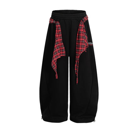 Aelfric Eden Plaid Tie Baggy Barrel Sweatpants