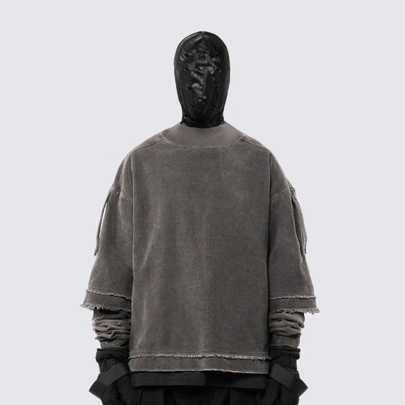 KIIKIO Patchwork Distressed Sweatshirt