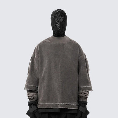 KIIKIO Patchwork Distressed Sweatshirt
