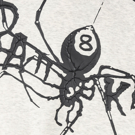 DARKAGE Spider 8-Ball Graphic Zip-Up Hoodie