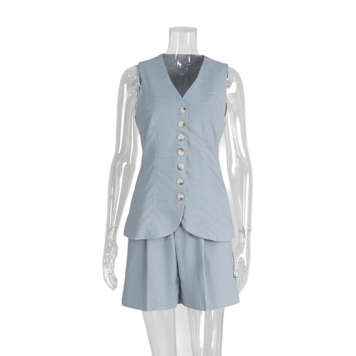 Cotton and linen vest shorts set 2025 summer new commuter vest + shorts suit casual suit for women - Seldom Seen Styles