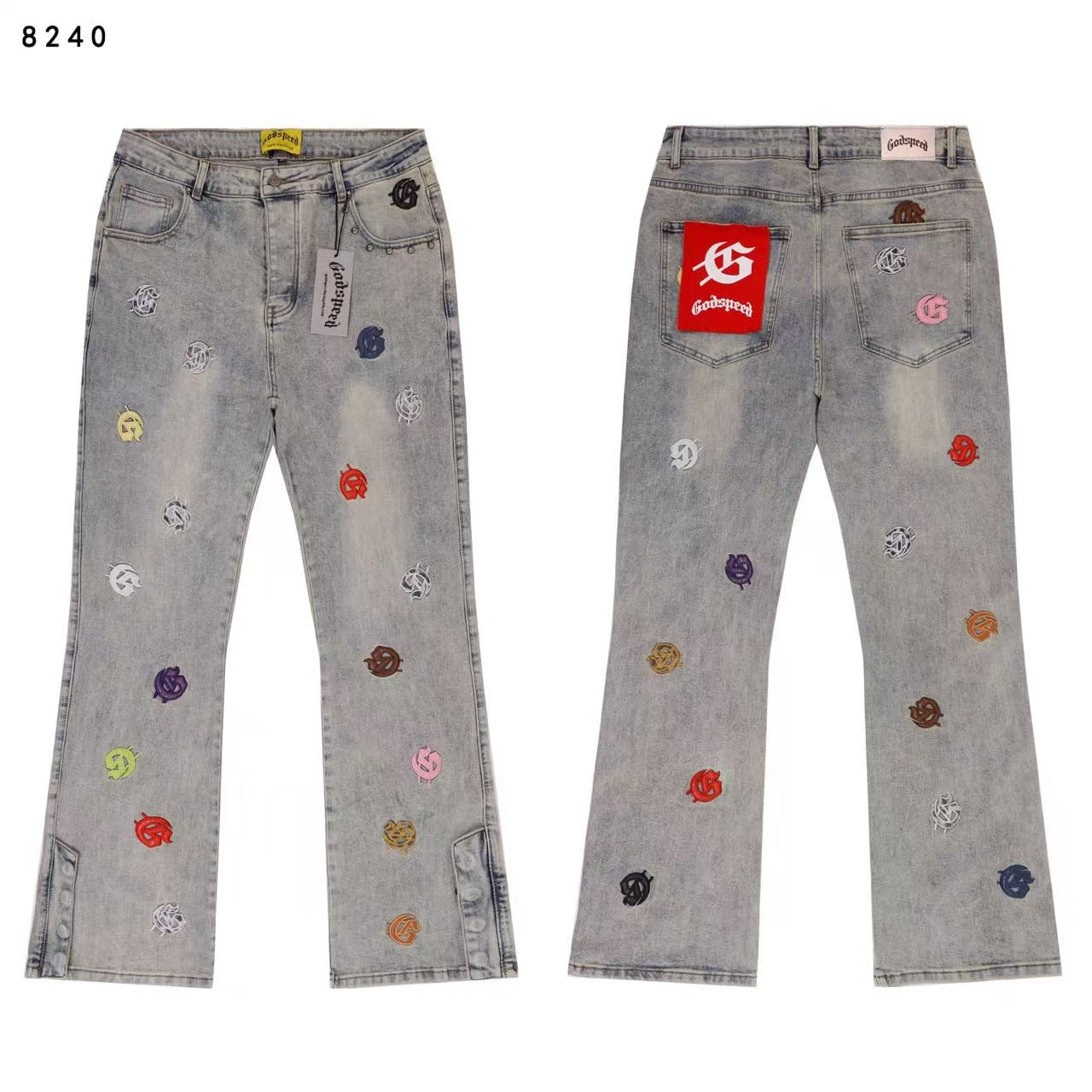 Godspeed Jeans #8211 (Distressed Retro Back Embroidery Denim)