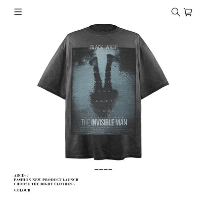 VANCARHELL Infomania Cat Hidden Stroke Black Wash T-shirt
