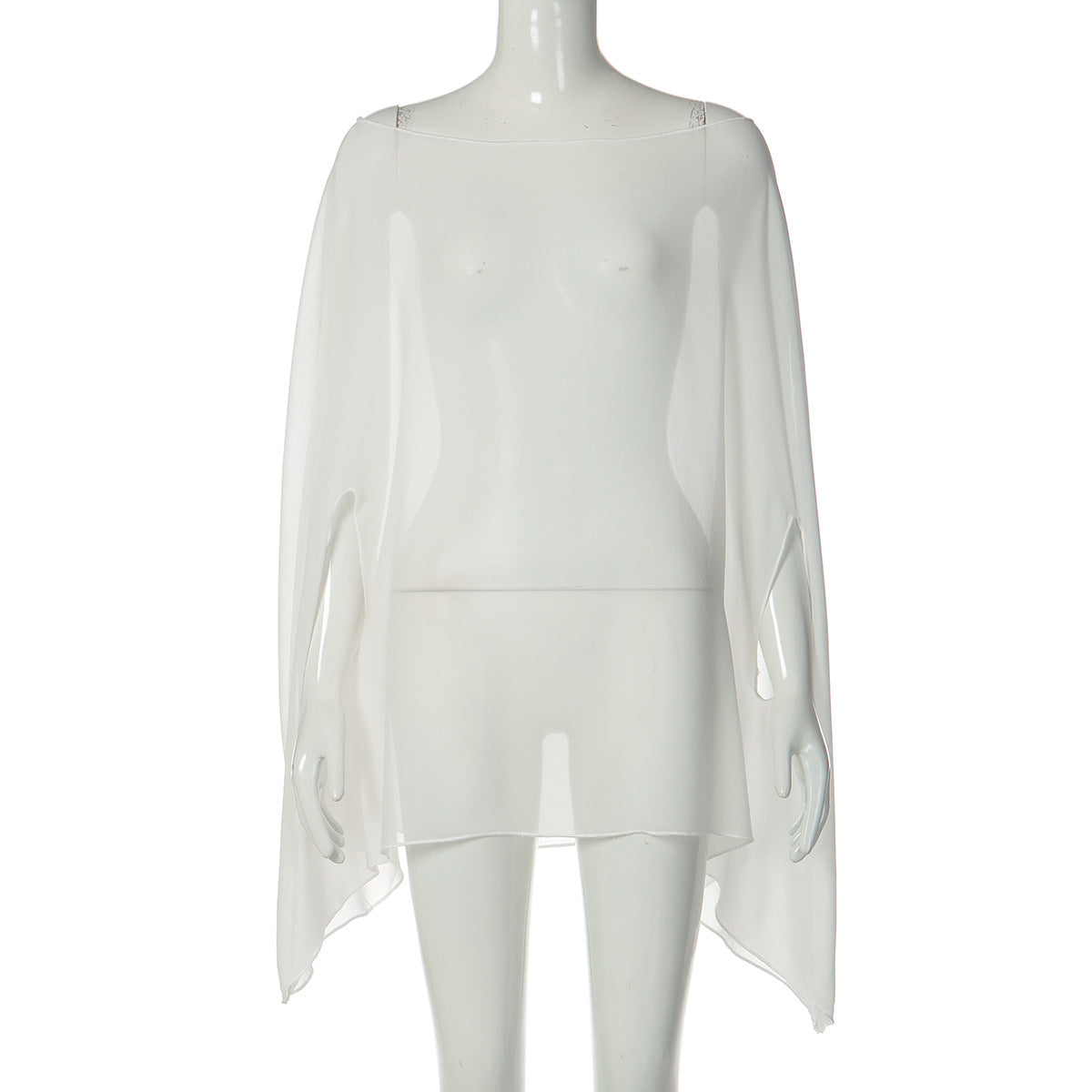 New street style top sexy perspective loose versatile pullover women's large size chiffon blouse - Seldom Seen Styles