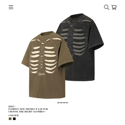 VANCARHELL Skeleton Ribcage T-Shirt