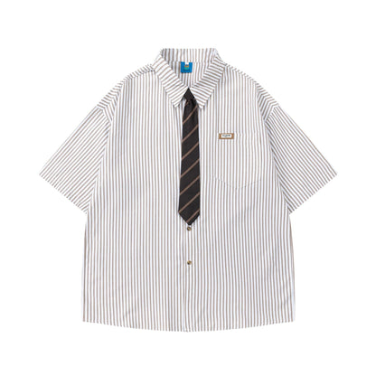 Striped Shirt with Vintage Tie