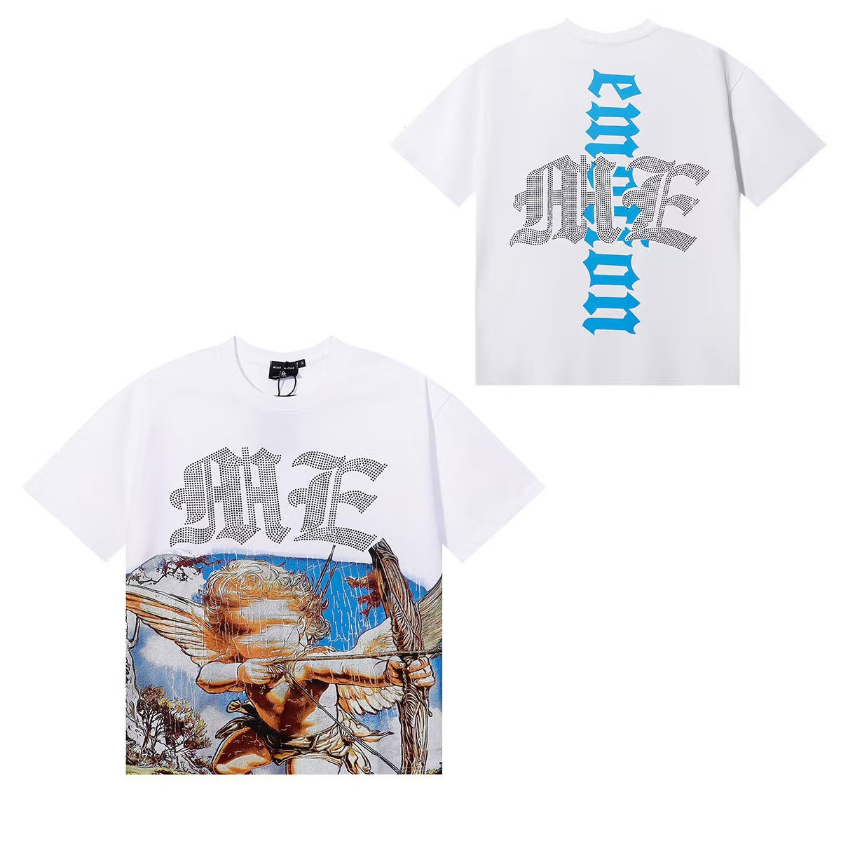 MIXED EMOTIONS Diamond Angel Jetski Rhinestone Tee