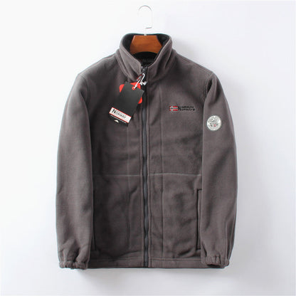 Double-Layer Fleece Hooded Jacket