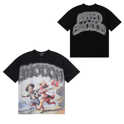 MIXED EMOTIONS Diamond Angel Jetski Rhinestone Tee