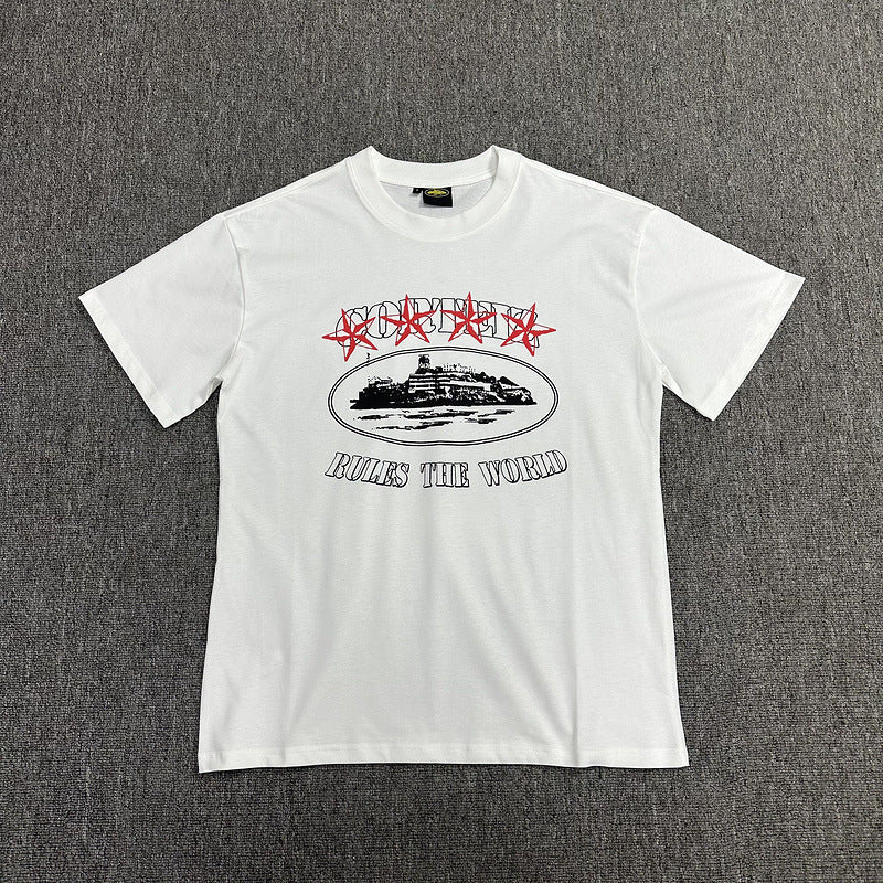 Alcatraz Graphic T Shirt Oversized Streetwear Tee Vintage Logo Print Cotton Crew Neck Unisex T Shirt