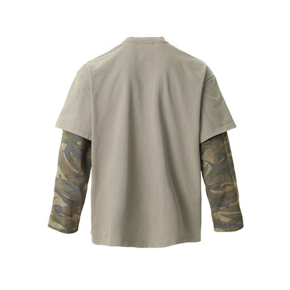 DARKAGE Fleetwood Mac Distressed Camo Layered Long-Sleeve Tee