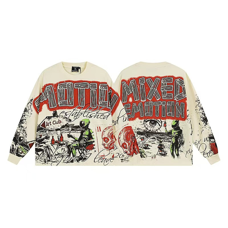 MIXED EMOTIONS Punk Angel Car Crewneck Sweatshirt