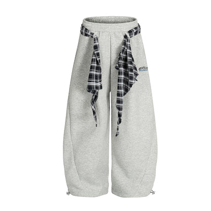Aelfric Eden Plaid Tie Baggy Barrel Sweatpants
