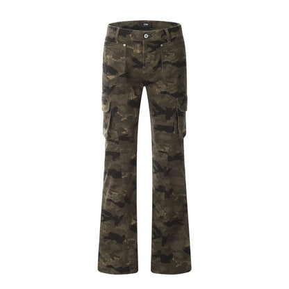 Boogzel Clothing 'Combat' Camo Cargo Flared Pants