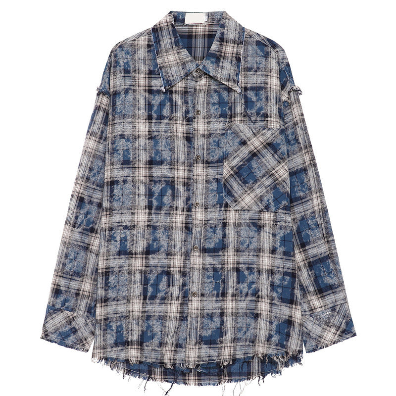 CLOUT COLLECTION ™ | Distressed Vintage Plaid Button Up