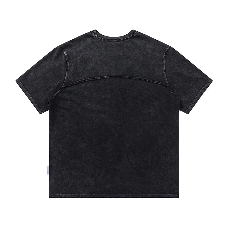 Cyberpunk Patchwork Tee / 3D Stitch Paneling Shirt
