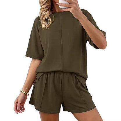 Women's Two Piece Shorts Set Casual Lounge Set Oversized T Shirt and Shorts Matching Set Summer Outfit