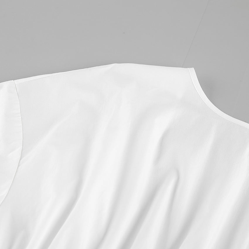 Women's White Bow Back Top Cute Versatile Casual Dressy Blouse for Going Out Brunch Date Night Street Style - Seldom Seen Styles