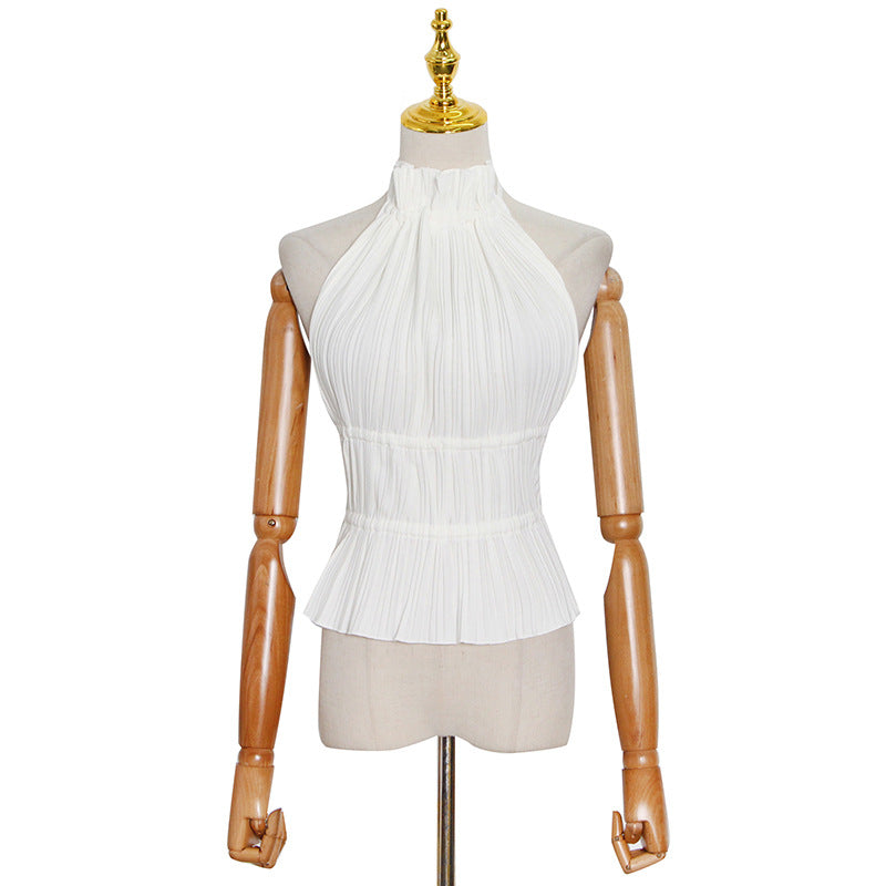 Sexy sweet and spicy spring new halter lace-up turtleneck sleeveless design vest small suspender top women - Seldom Seen Styles