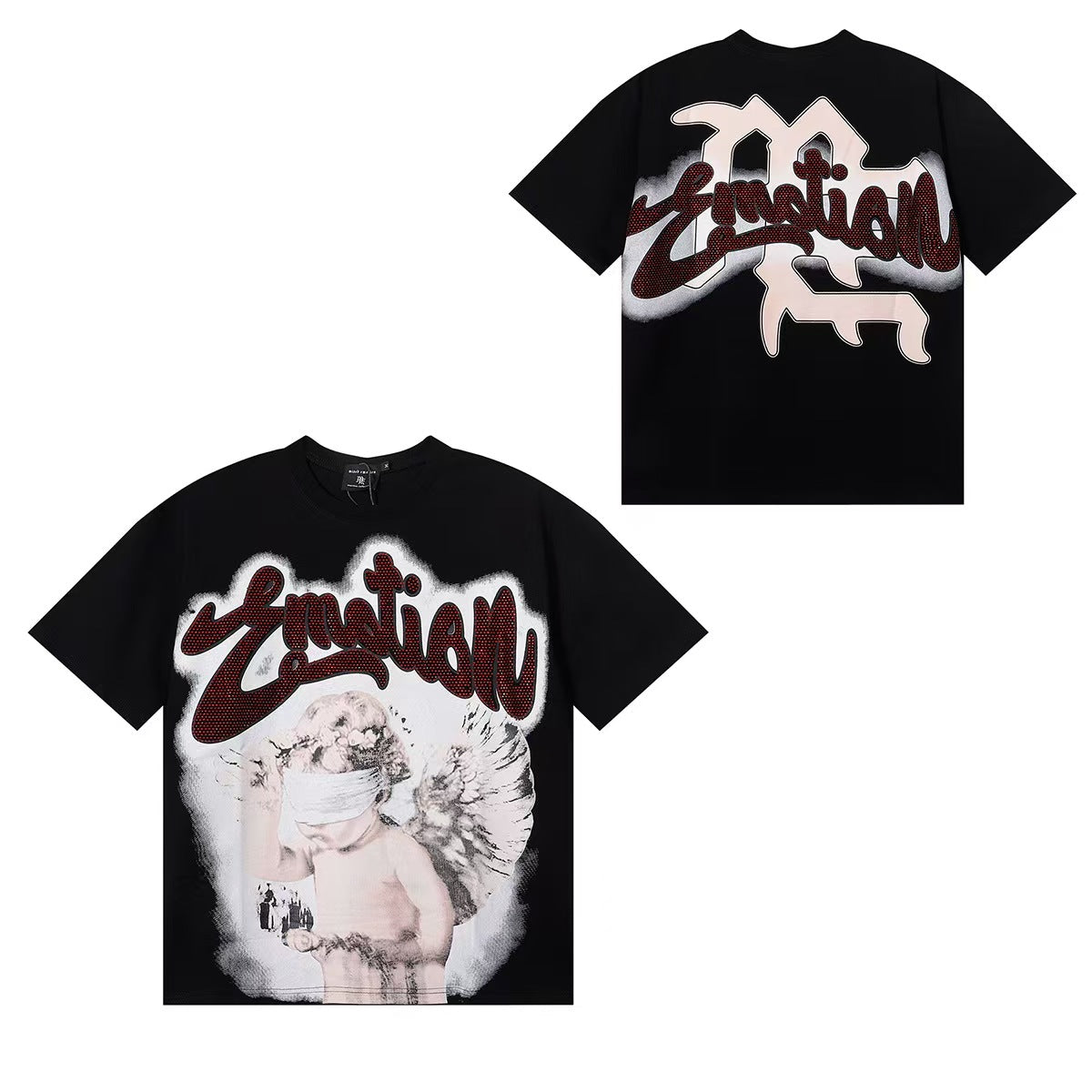 MIXED EMOTIONS Diamond Angel Jetski Rhinestone Tee