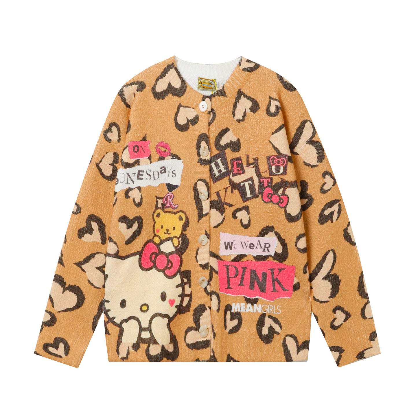 Full Print Cartoon Cardigan Sweater Unisex Loose Fit Cute Kawaii Knit Couple Streetwear Open Front Knitwear | Toon Cardi