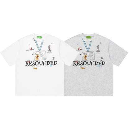Resounded Graphic Oversized T-Shirt Short Sleeve Crew Neck Casual Summer Streetwear Tee | Resounded Tee