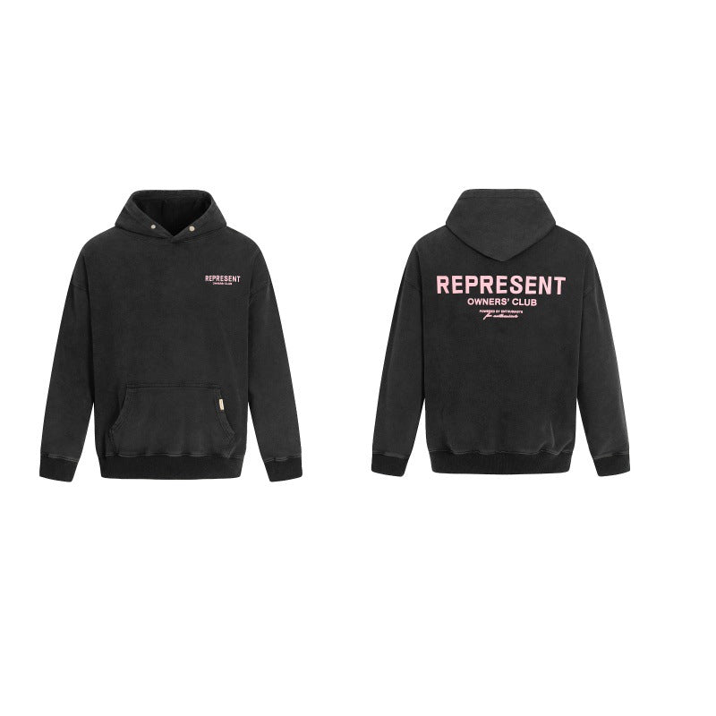 Unisex Oversized Graphic Hoodie Casual Streetwear Sweatshirt Letter Print Pullover Hooded Jumper for Men and Women