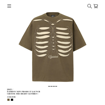 VANCARHELL Skeleton Ribcage T-Shirt