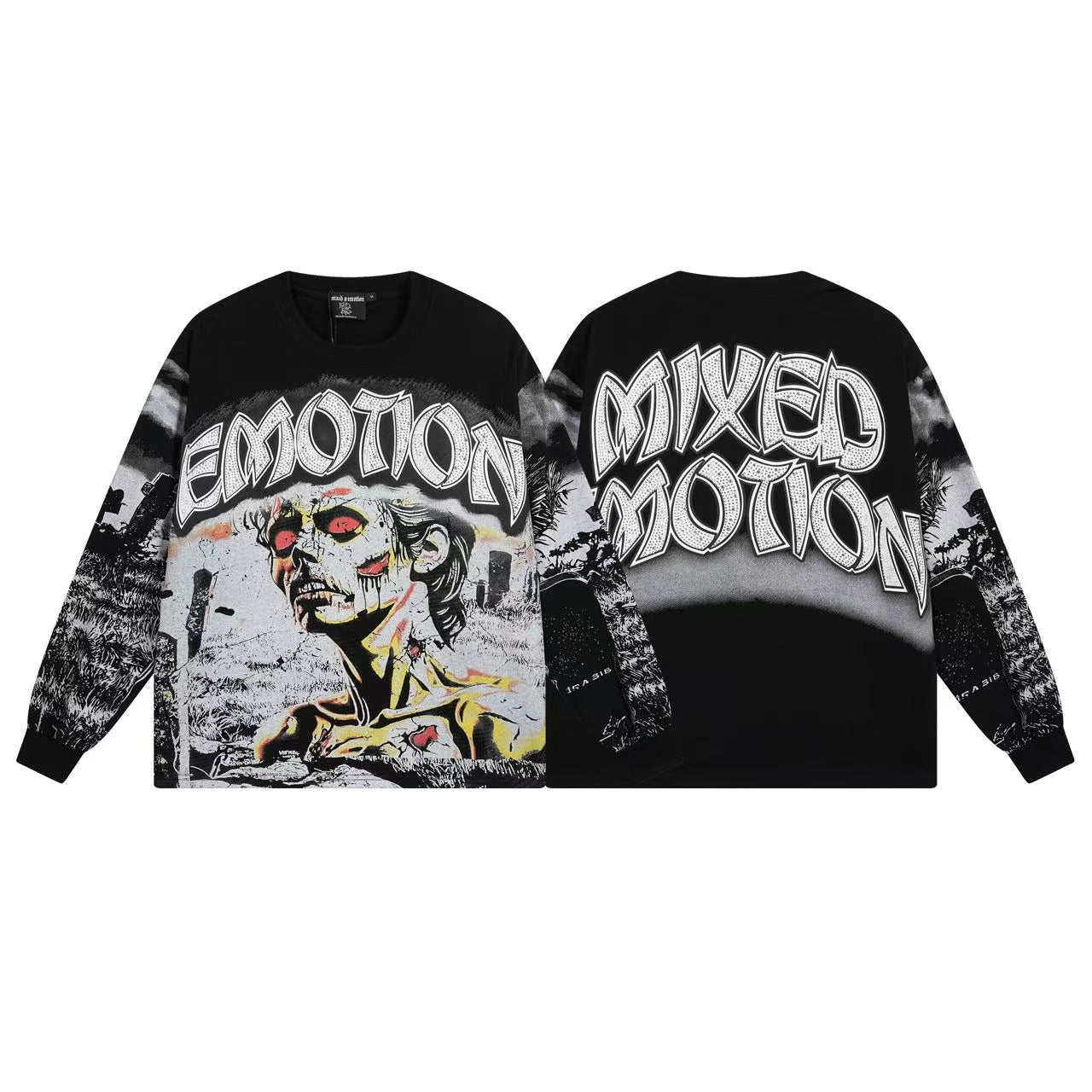 MIXED EMOTIONS Punk Angel Car Crewneck Sweatshirt