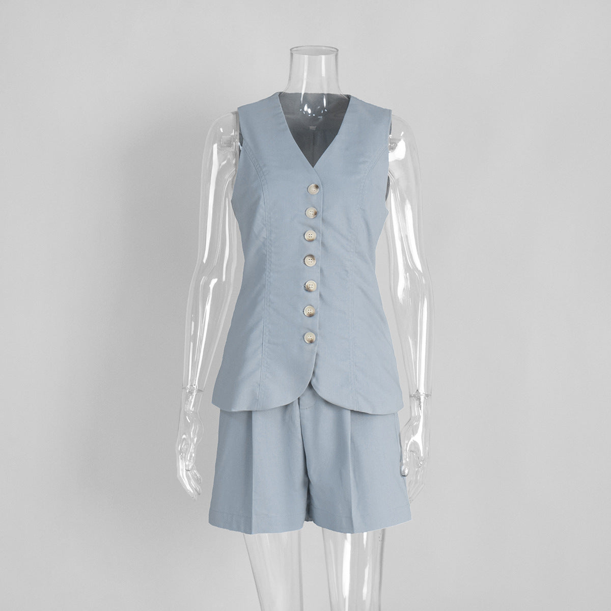 Cotton and linen vest shorts set 2025 summer new commuter vest + shorts suit casual suit for women - Seldom Seen Styles