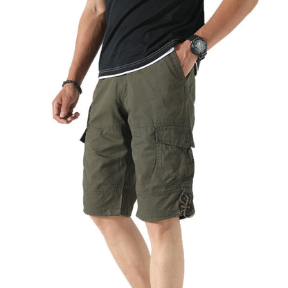 Men's Plus Size Multi-Pocket Cargo Shorts Straight Leg Outdoor Casual Summer Streetwear Outfit