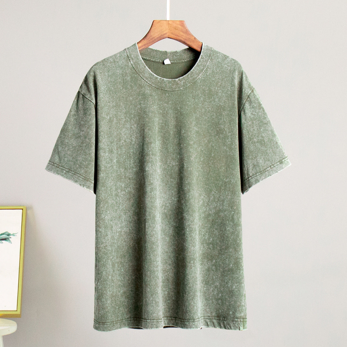 Washed and old short-sleeved T-shirt summer relaxation casual round neck washed polished short-sleeved T-shirt - Seldom Seen Styles