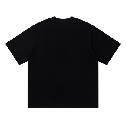 Ocean Doodle Graphic Oversized T-Shirt Short Sleeve Crew Neck Casual Summer Streetwear Tee | Ocean Doodle Tee