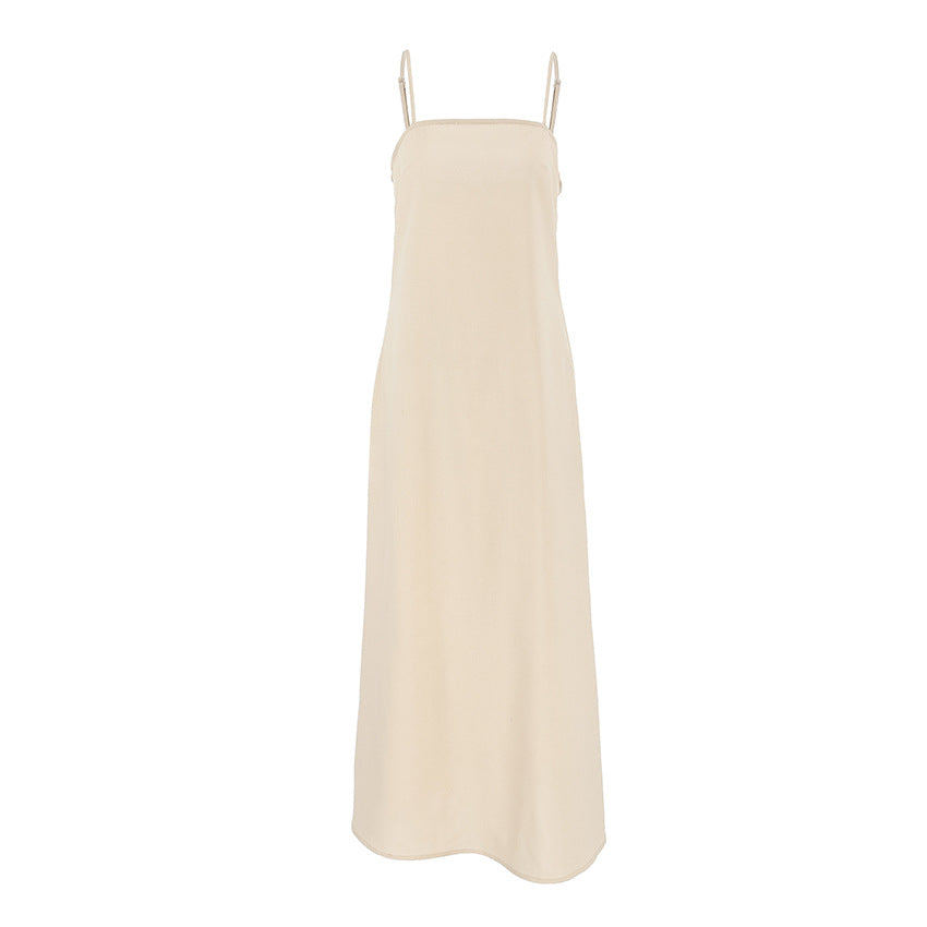 Women's Linen Maxi Dress Spaghetti Strap Cotton Sleeveless Casual Summer Slip Dress - Seldom Seen Styles