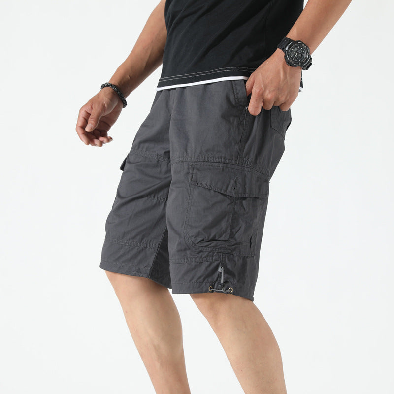 Men's Plus Size Multi-Pocket Cargo Shorts Straight Leg Outdoor Casual Summer Streetwear Outfit