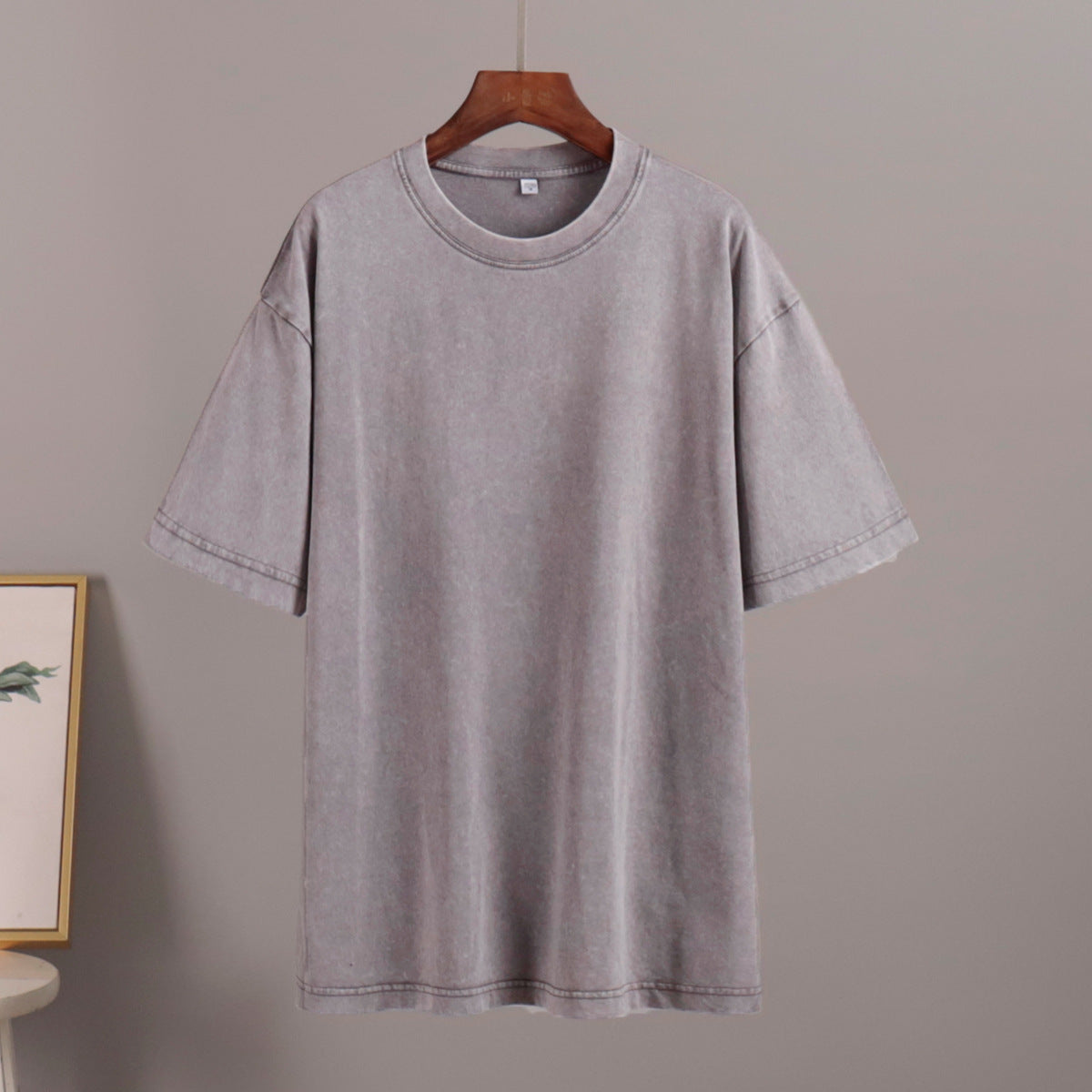 Washed and old short-sleeved T-shirt summer relaxation casual round neck washed polished short-sleeved T-shirt - Seldom Seen Styles