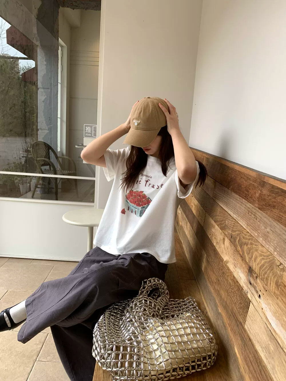 French Strawberry Graphic T-Shirt – Cute Aesthetic Summer Oversized Tee for Women - Seldom Seen Styles