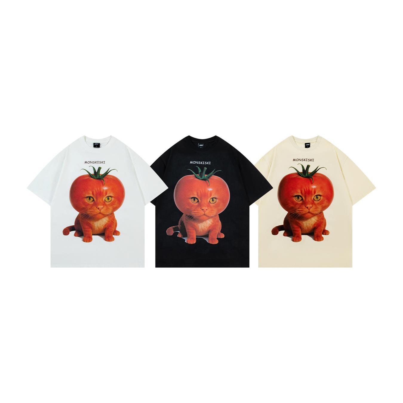 Graphic Print Short Sleeve T-Shirt Oversized Loose Fit Cotton Casual Streetwear Hip Hop Couple Summer Tee | Meow Tee