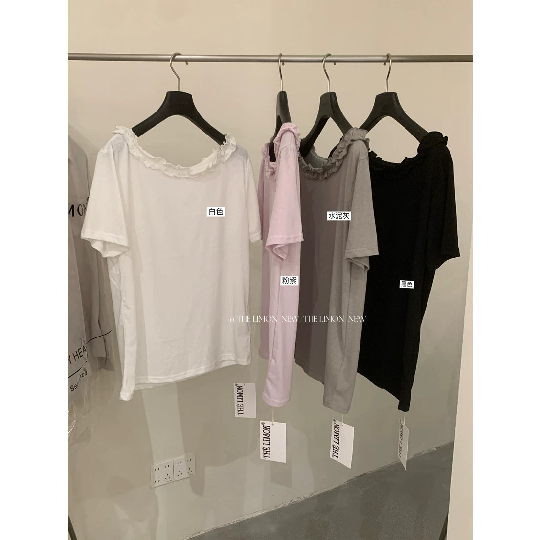 Off-Shoulder Ruffle Trim T-Shirt – Soft Feminine Loose Fit Summer Casual Tee - Seldom Seen Styles