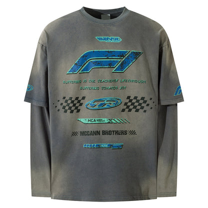 Motorsport Graphic Layered Tee | Y2K Racing Streetwear