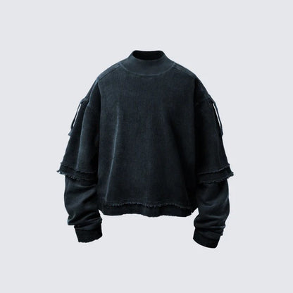 KIIKIO Patchwork Distressed Sweatshirt