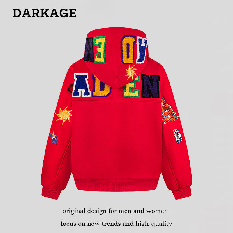 DARKAGE Multi-Patch Chenille Varsity Hoodie